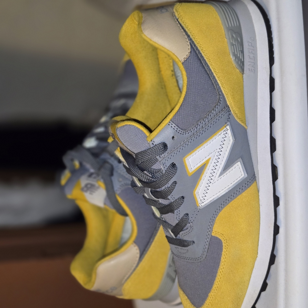 New Balance Yellow and Gray Sneakers